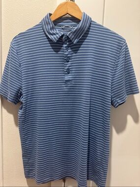 Men's J-Crew Blue Striped Polo Shirt
